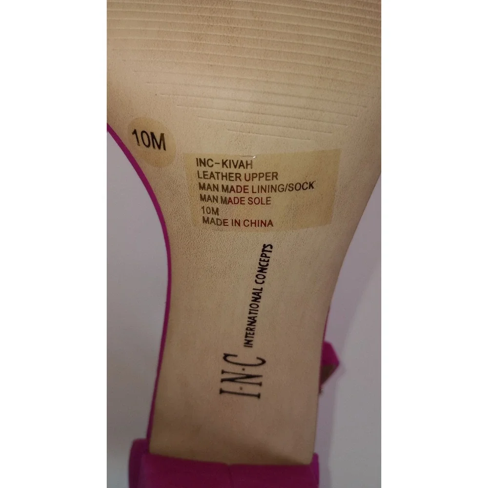 INC International Concepts Kivah Fuchsia Pink Suede Block Heels Womens 10M